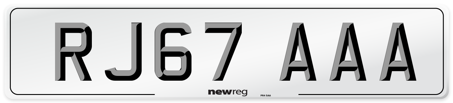 RJ67 AAA Number Plate from New Reg